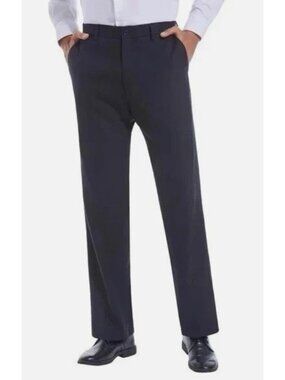 Duchamp London Slim Fit Men's 30x29 Dress Pants Black Stretch Waistband F1026